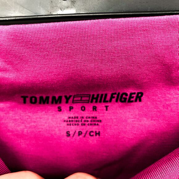 TOMMY HILFIGER SPORT Womens Bike Shorts Small Pink High Rise Foldable Waist NWT - Picture 5 of 10